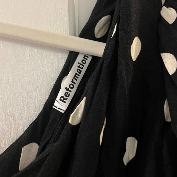 Reformation one-shoulder polka dot midi dress Sz 6 - Picture 4 of 5